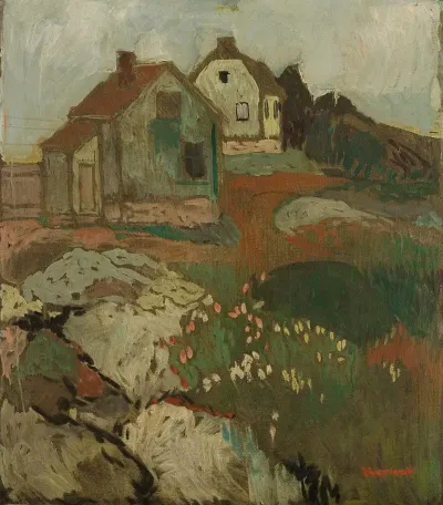 Landskap Med Hus