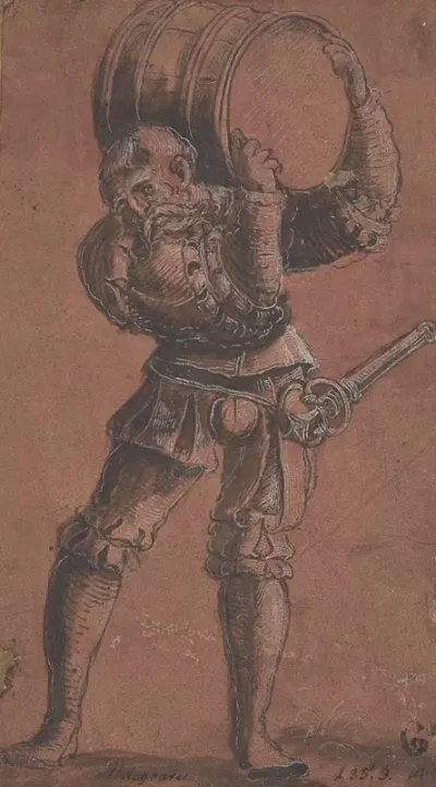 Landsknecht Carrying A Barrel
