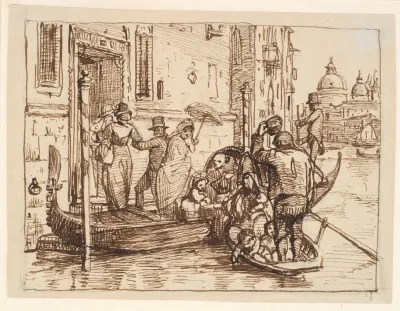 Landstigning Ved Canal Grande I Venedig