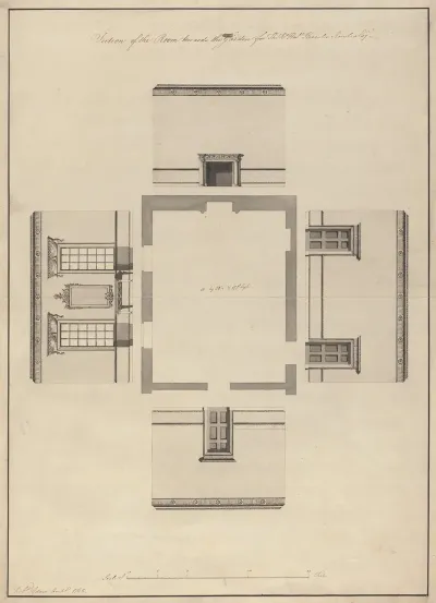 Langford House Dublin Ireland Elevations Of Room Facing The Garden