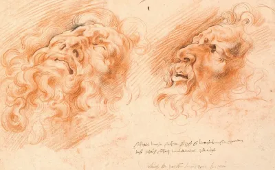 Laocoon Two Studies Of Laocoons Face One Seem En Face From Below And The Other In Profile To The Left