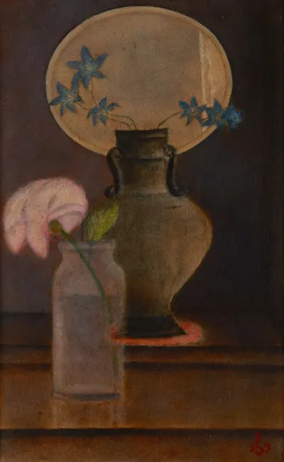 Larkspurs And A Rose
