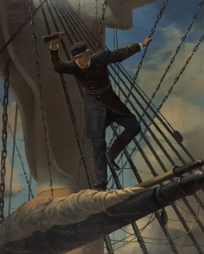 Lashed To The Shrouds Farragut Passing The Forts At Mobile In His Flagship Hartford 1864