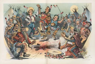 Last Ghost Dance Of The Free Silver Tribe Just Before Being Sent To The Salt River Reservation
