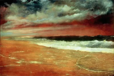Late Afternoon By The Sea The Red Wave