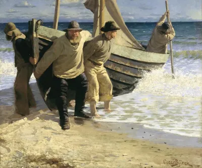 Launching The Boat Skagen