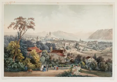 Lausanne Vue Prise De Lasile Des Aveugles