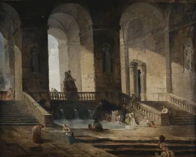 Lavandieres Dans Une Architecture Romaine
