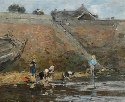 Laveuses Au Bord Dune Riviere