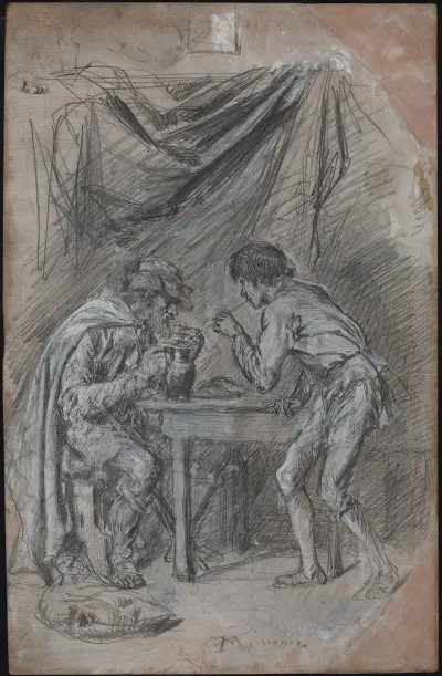 Lazarille De Tormes Stealing Drink From A Blind Man
