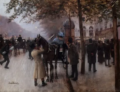 Le Boulevard Des Capucines Le Soir Devant Le Cafe Napolitain