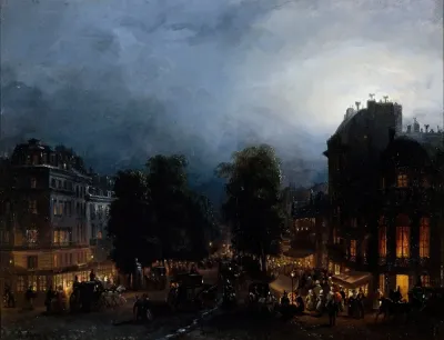 Le Boulevard Des Italiens De Nuit