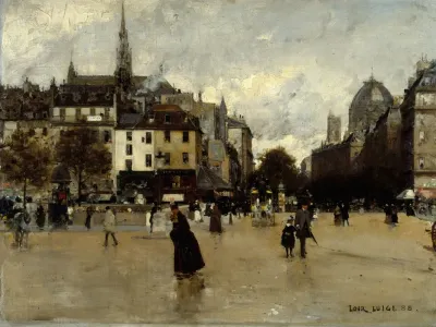 Le Boulevard Du Palais Vu De La Place Saint Michel