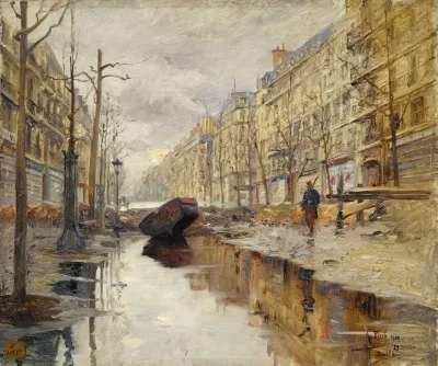 Le Boulevard Haussmann Pendant Les Inondations De 1910