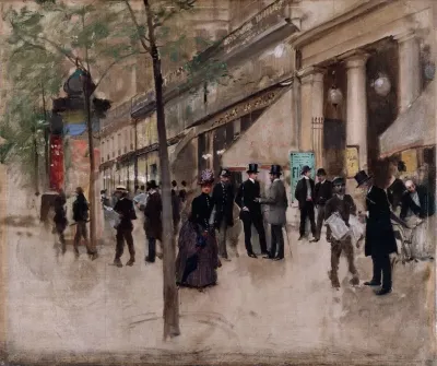 Le Boulevard Montmartre Devant Le Theatre Des Varietes Lapres Midi
