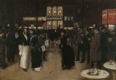 Le Boulevard Montmartre La Nuit Devant Le Theatre Des Varietes