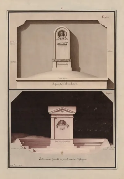 Le Cenotaphe Du Valon Des Pasteurs A Nicolas Poussin Ce Monument Honorable Est Pres Le Pont Des Philosophes A Pierre Corneille