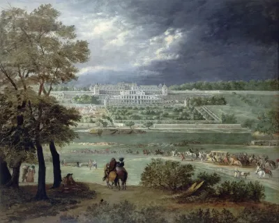 Le Chateau Neuf De Saint Germain En Laye Et Les Jardins Vus De La Rive Droite De La Seine