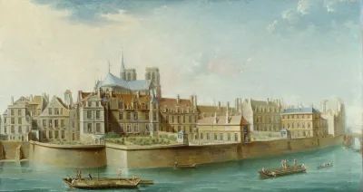 Le Cloitre Notre Dame Vu De Lile Saint Louis Quai Dorleans