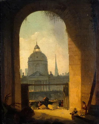 Le College Des Quatres Nations Vu De Lentree De La Cour Carree Du Louvre