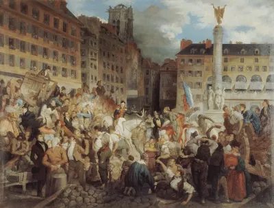 Le Duc Dorleans Se Rendant A Lhotel De Ville Traverse La Place Du Chatelet Le 31 Juillet 1830