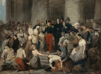 Le Duc Dorleans Visitant Les Malades De Lhotel Dieu Pendant Lepidemie De Cholera En 1832
