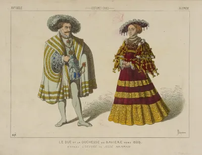 Le Duc Et La Ducesse De Bavarie Vers 1520 Dapres Loeuvre De Josse Hamman Xvie Siecle Costumes Civils Allemagne