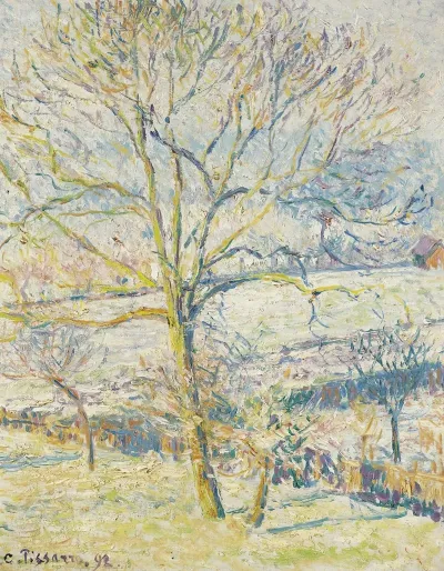 Le Grand Noyer Gelee Blanche Eragny