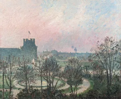 Le Jardin Des Tuileries Et Le Pavillon De Flore Gelee Blanche