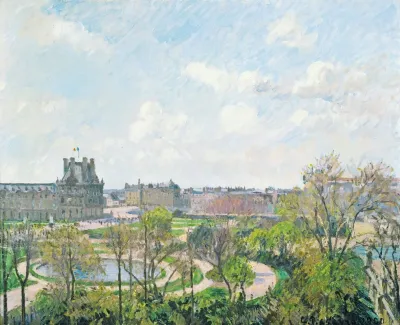 Le Jardin Des Tuileries Et Le Pavillon De Flore Matin Printemps