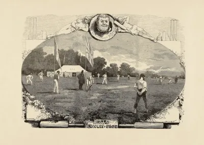 Le Jeu De Criquet Grand Match Dispute Au Bois De Boulogne Entre Les Joueurs Francais Et Anglais