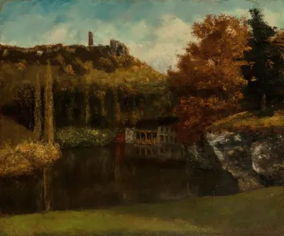 Le Lavoir Vue Et Ruines Du Chateau De Scey En Varais