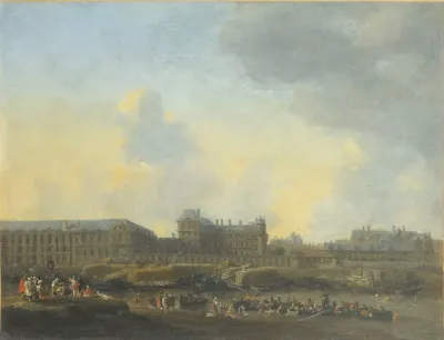 Le Louvre Et Lhotel De Bourbon Vus De La Rive Gauche