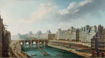 Le Louvre Le Pont Neuf Et Le Quai Des Orfevres Vus Du Quai Des Grands Augustins