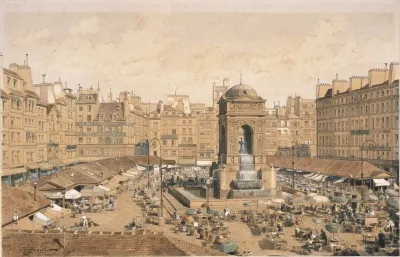 Le Marche Et La Fontaine Des Innocents En 1855
