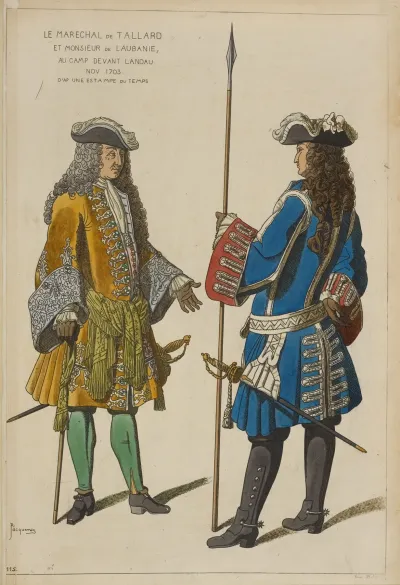Le Marechal De Tallard Et Monsieur De Laubanie Au Camp Devant Landau Nov 1703 Dapres Une Estampe Du Temps