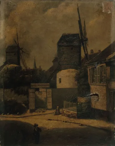Le Moulin De La Galette Et Le Moulin Blutefin Montmartre 18eme Arrondissement