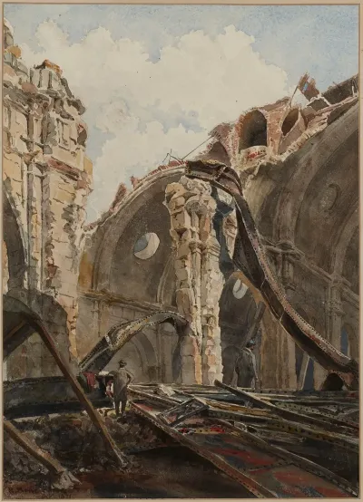 Le Palais De Justice Apres Lincendie De 1871