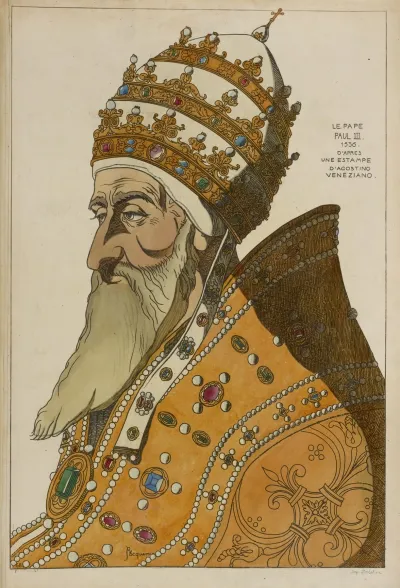 Le Pape Paul Iii 1536 Dapres Une Estampe Dagostino Veneziano