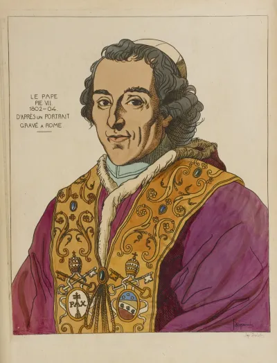 Le Pape Pie Vii 1802 04 Dapres Un Portrait Grave A Rome
