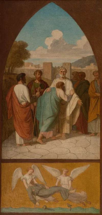 Le Pape Saint Clement Envoyant Des Missionnaires Dans Les Gaules Les Anges Retirent De La Mer Le Corps De Saint Clement