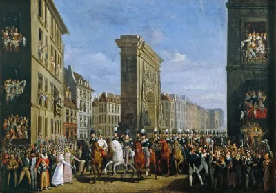 Le Passage Des Souverains Allies Sur Le Boulevard Saint Denis Le 10 Avril 1814