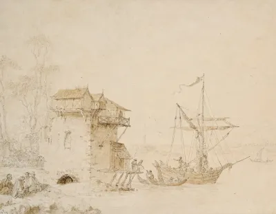 Le Peage A Bateau Dans Un Paysage Orientaliste