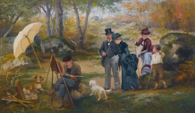 Le Peintre De Plein Air Dans La Foret De Fontainebleau