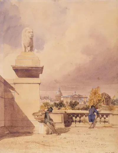 Le Pont De La Concorde Et La Chambre Des Deputes Vue Prise De La Terrasse Des Tuileries