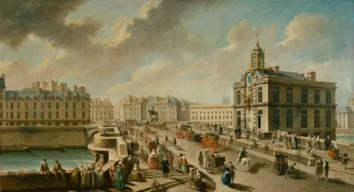 Le Pont Neuf Et La Pompe De La Samaritaine Vus Du Quai De La Megisserie