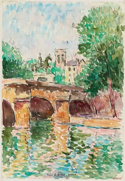 Le Pont Neuf Et La Statue De Henri Iv Vus Du Quai Des Grands Augustins
