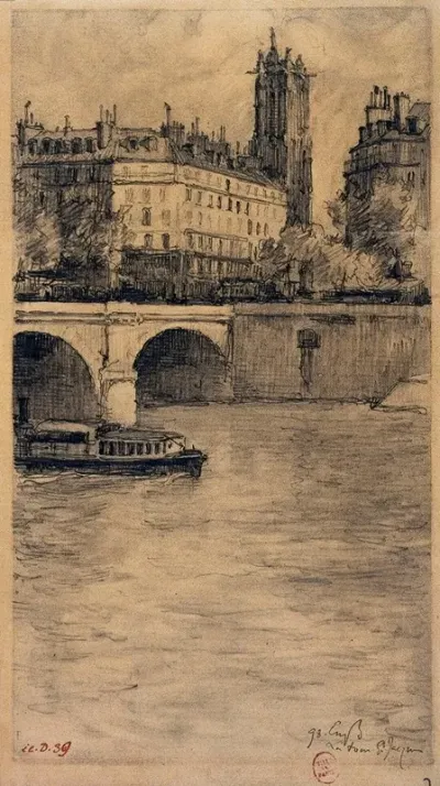 Le Pont Notre Dame Et La Tour Saint Jacques