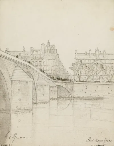 Le Pont Royal Entree De La Rue Du Bac