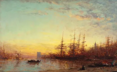 Le Port De Marseille Au Coucher Du Soleil